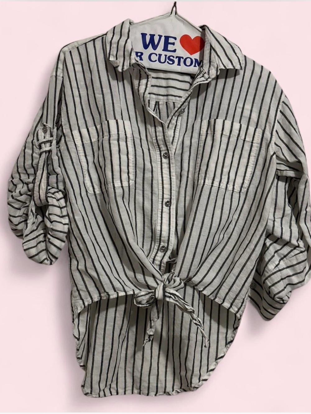 Karl Lagerfeld White Shirt with Black Stripes
